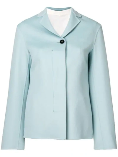 Jil Sander Underlay-detail Cashmere And Linen-blend Jacket In Blue