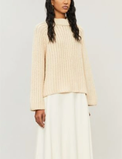 Arje Steph High-neck Chunky-knit Wool In Vanilla