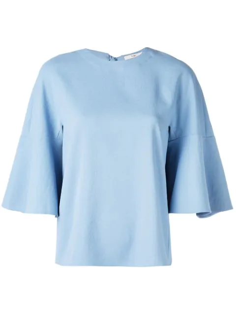 tibi ruffle sleeve top