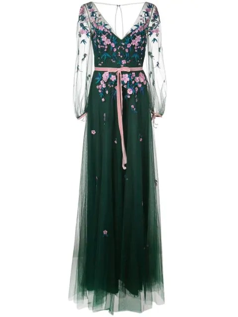 marchesa notte green dress