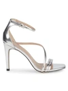 Bcbgeneration Isabel Metallic Stiletto-heel Sandals In Silver
