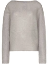 Simon Miller Batwing Sleeve Knitted Mohair Wool Jumper In Grey