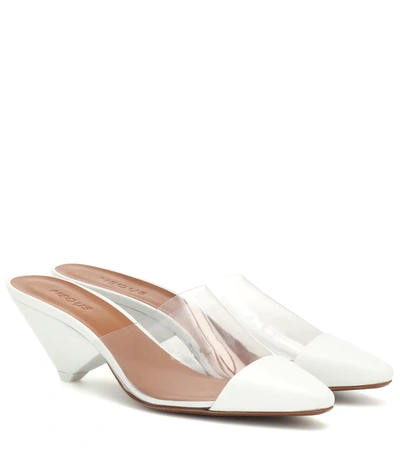 Neous Eriopsis Leather And Pvc Mules In White