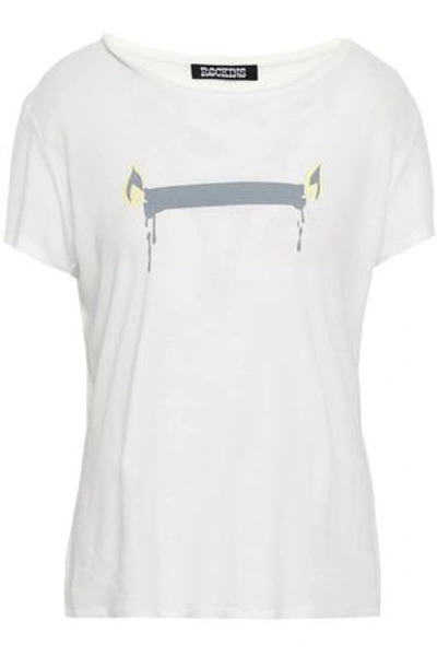 Rockins Woman Printed Cotton-jersey T-shirt Off-white