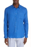 Vilebrequin Linen Sport Shirt In Blue 2