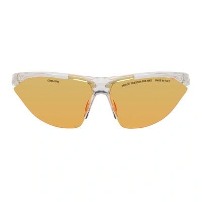 Heron Preston Nike Tailwind Polycarbonate Sunglasses With Interchangeable Lenses In Orange