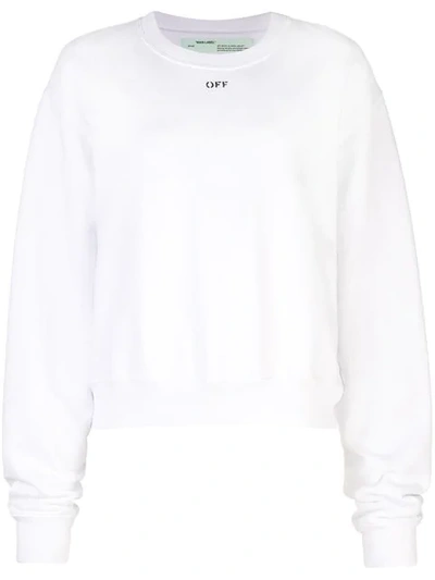 Off-white Printed Cotton-jersey Sweatshirt In White