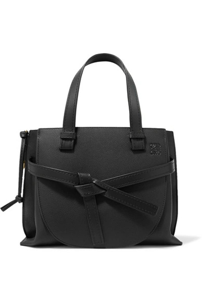 Loewe Gate Small Textured-leather Tote In Black