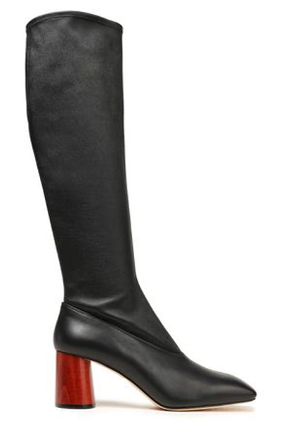 Helmut Lang Woman Leather Knee Boots Black