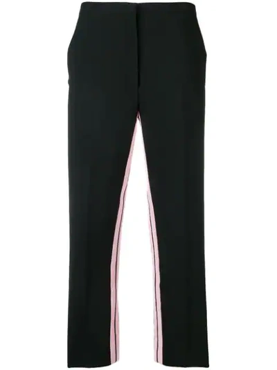 N°21 Inner Stripe Cropped Trousers In Black