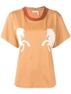 Chloé Little Horse-print Cotton T-shirt In Brown