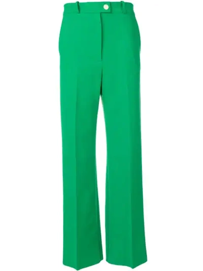 A.w.a.k.e. High-rise Crepe Trousers In Green