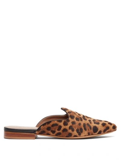 Le Monde Beryl Venetian Leopard-print Backless Slipper Shoes