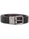 Dolce & Gabbana Buckle Leather Belt In Black