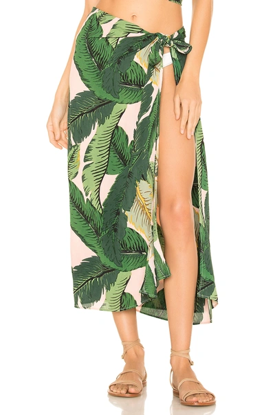 Beach Riot X Revolve Palm Sarong Cover Up In Pink Palm