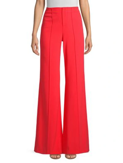 Alice And Olivia Dylan High-waist Wide-leg Pants In Bright Poppy