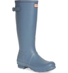 Hunter Original Tall Adjustable Back Waterproof Rain Boot In Gull Grey Matte