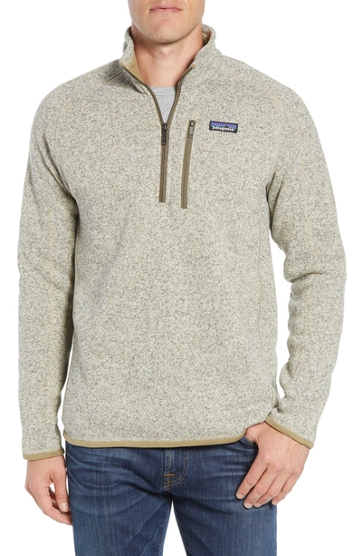 Patagonia 'better Sweater' Quarter Zip Pullover In Bleached Stone