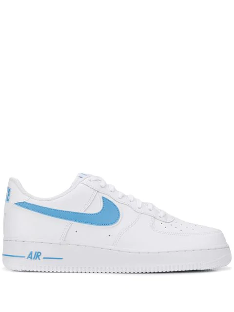 white air force with blue tick