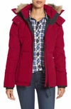 Canada Goose 'chelsea' Slim Fit Down Parka With Genuine Coyote Fur Trim In Red