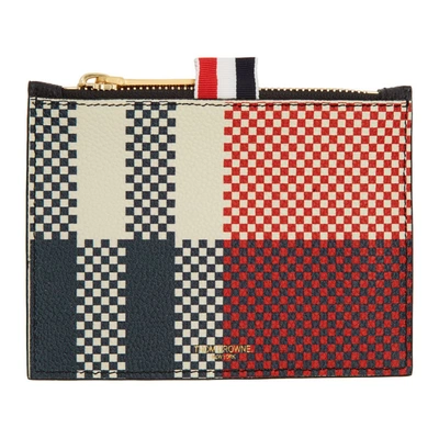 Thom Browne Navy Small Coin Purse Card Holder In 960 Rwbwht