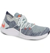 Nike Free Tr Flyknit 3 Training Shoe In Barely Grey/ Ember Glow/ Blue