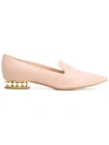 Nicholas Kirkwood Casati Pearl-heeled Leather Loafers In Pink