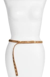 Ada 'cala' Studded Skinny Leather Belt In Tan