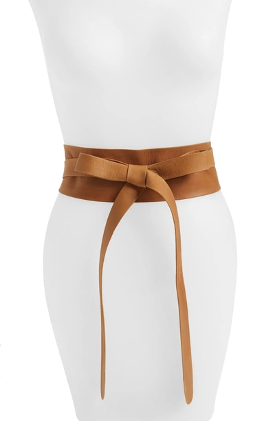 Ada Handmade Leather Wrap Belt In Tan