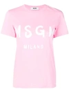 Msgm Logo T-shirt In Pink