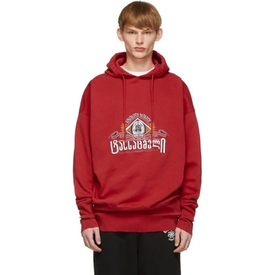 Vetements Red Secret Society Hoodie ModeSens