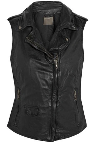 Muubaa Woman Leather Vest Black