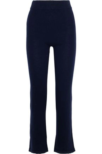 Iris & Ink Woman Lila Cashmere And Wool-blend Track Pants Navy