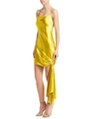 Cinq À Sept Ryder Satin Mini Dress In Lemon Yellow