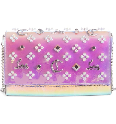 Christian Louboutin Paloma Loubisky Studded Leather Clutch In Multi Ab