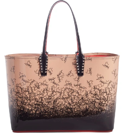 Christian Louboutin Cabata Degrade Patent Leather Tote - Beige In Nude/ Black