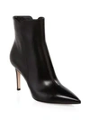 Gianvito Rossi Pointy Leather Booties In Black