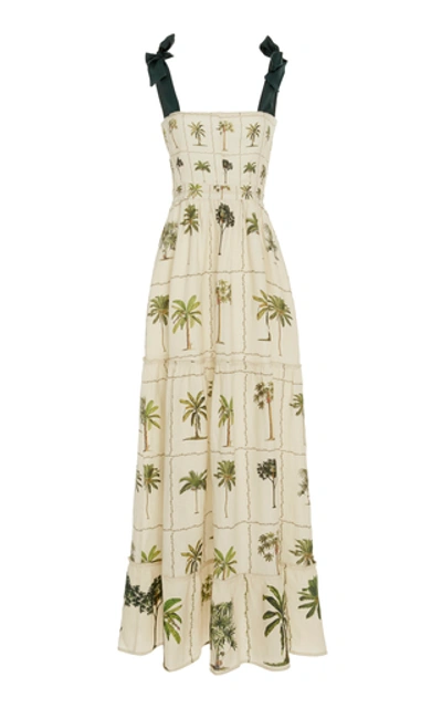 Agua By Agua Bendita Herbarium Floral-print Linen Maxi Dress In Neutral