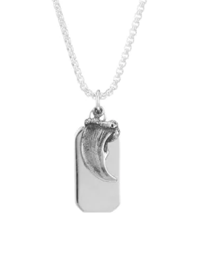 Jonas Studio Flatiron Shark Tooth Dog Tag Necklace In Silver