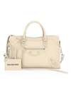 Balenciaga Small Classic City Leather Satchel In Beige