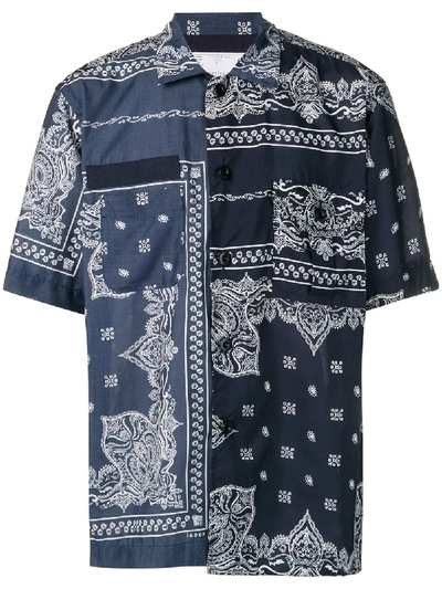 Sacai Bandana Print Shirt In Blue