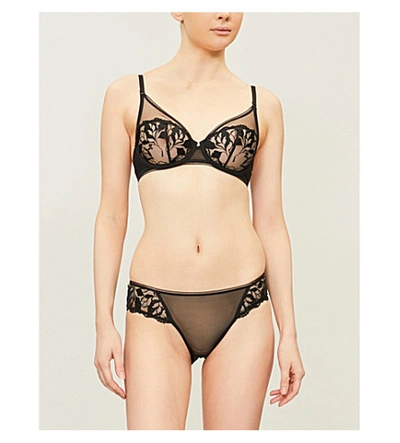 Maison Lejaby Sin Underwired Mesh Bra In 04 Black