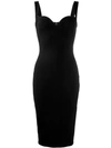 Victoria Beckham Sweetheart Neck Sleeveless Dress In Black