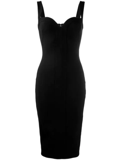 Victoria Beckham Sweetheart Neck Sleeveless Dress In Black