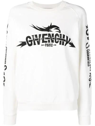 Givenchy Logo Print Sweatshirt In Bianco