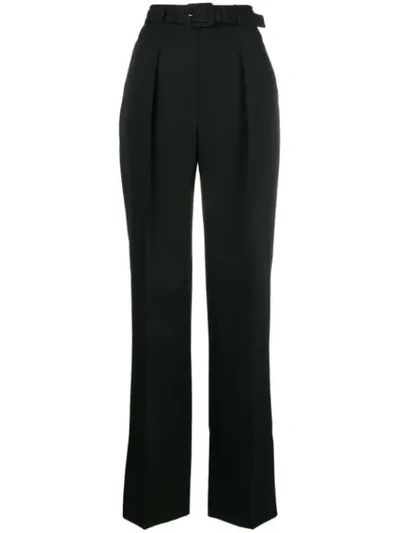 Givenchy High-rise Tapered Wool Trousers In Black