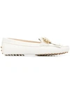 Tod's Gommino Crocodile-effect Leather Loafers In White