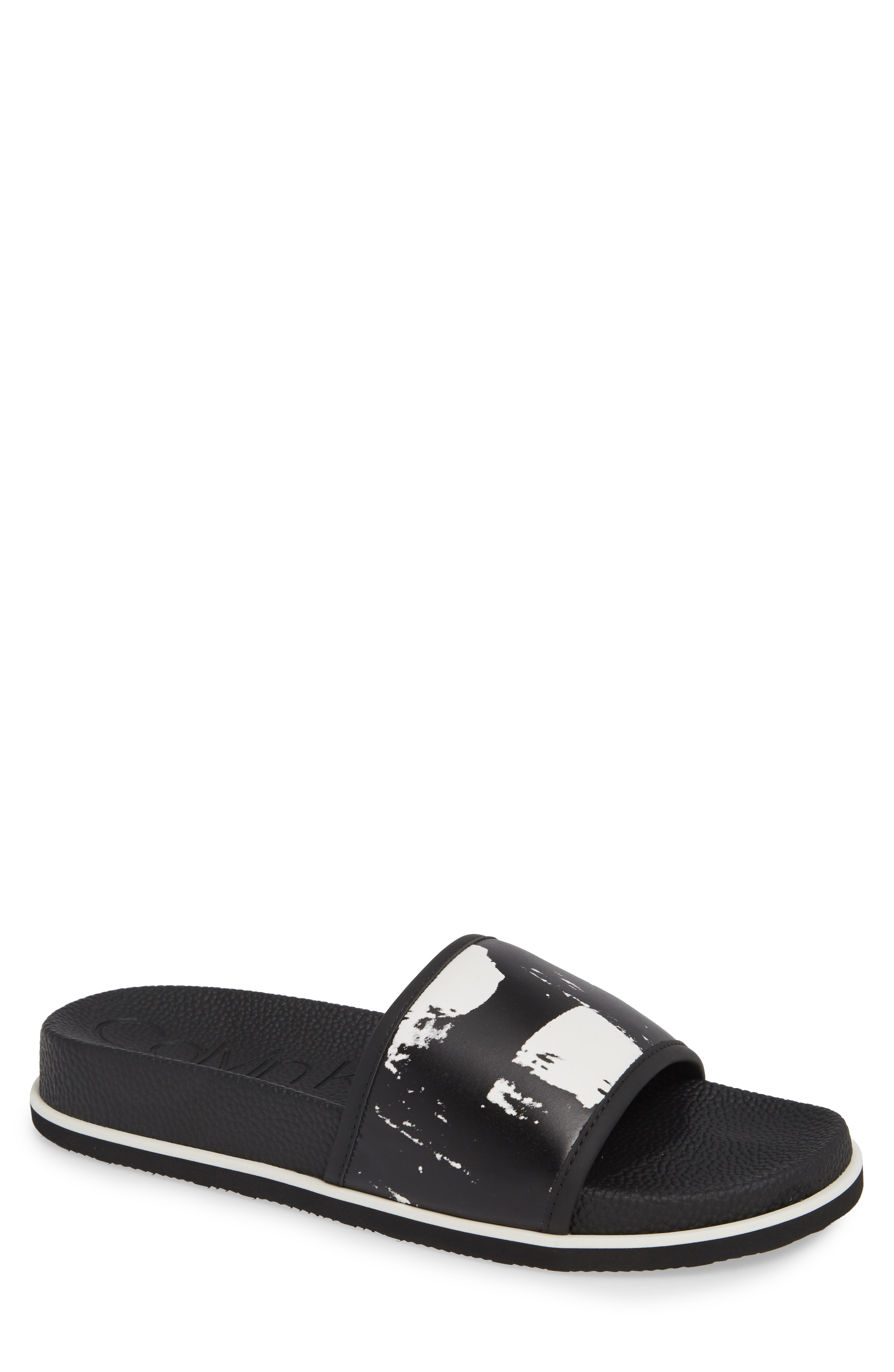 calvin klein slides women's white