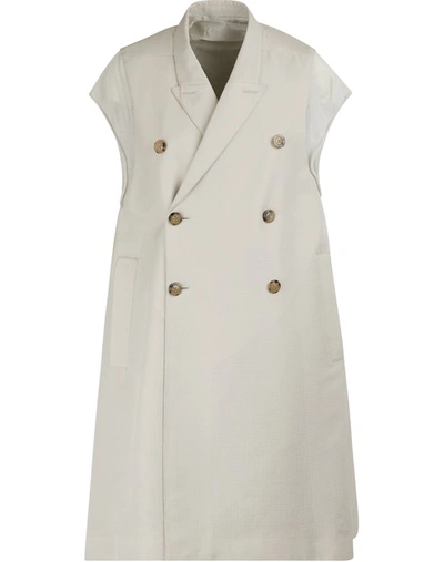 Rick Owens Sleeveless Coat In Oyster