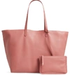 Mansur Gavriel Oversize Lambskin Leather Tote - Pink In Blush